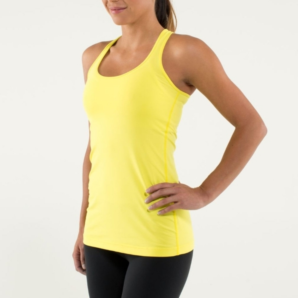 Lululemon Athletica Vibrant Yellow Cool Racerback Tank Top Size 8